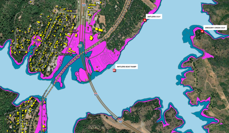 Raising Shasta Dam Map